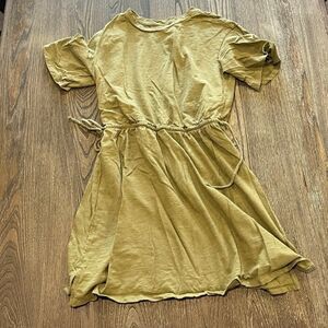 Old Navy Sheath Dress Elastic Drawstring Waist Short Sleeve Cotton Green Size M